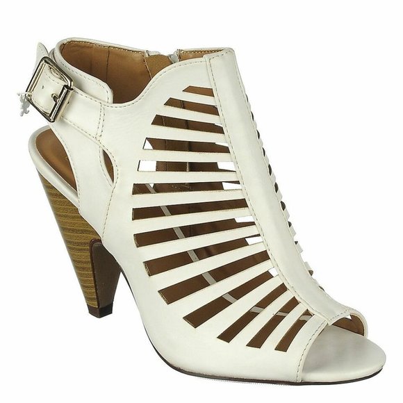 Women's  Fashion Strappy Caged Kitten Chunky Heel Sandal Shoes - Picture 9 of 16